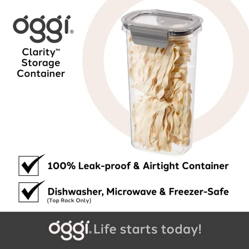 Oggi Clarity 1.6lt Leak-Proof Airtight Food Storage Sealable Container with Lid - Clear / Grey thumbnail
