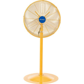 Global Industrial 604143 24 in. Deluxe Oscillating Pedestal Fan - 3 Speed 7525 CFM 300W 0.5 HP  Yellow