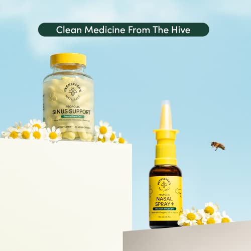 Beekeeper's Naturals Propolis Nasal Spray Plus W/Eucalyptus, Oregano, Xylitol & Saline, Clears Nasal Congestion, Moisturizes Sinus Canal, 1 Fl Oz thumbnail