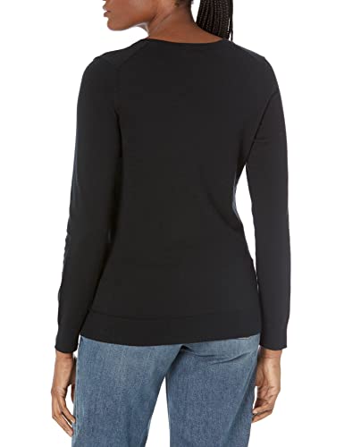 Amazon Essentials Women's Classic-Fit Lightweight Long-Sleeve V-Neck Sweater (Available in Plus Size), Black, XX-Large thumbnail