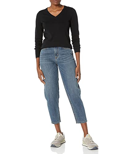 Amazon Essentials Women's Classic-Fit Lightweight Long-Sleeve V-Neck Sweater (Available in Plus Size), Black, XX-Large thumbnail