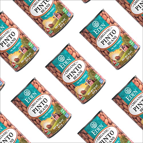 Eden Organic Pinto Beans, 15 Oz Can (12-Pack), No Salt Added, Non-GMO, Gluten Free, Vegan, Kosher, U.S. Grown, Heat and Serve, Macrobiotic, Frijol Pin thumbnail