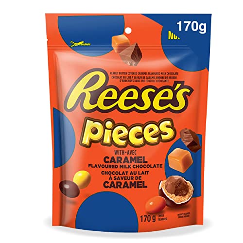 Reese S Pieces with Caramel Milk Chocolate Candy – 170g / 6 Oz – Sweet Caramel & Chocolate Treats