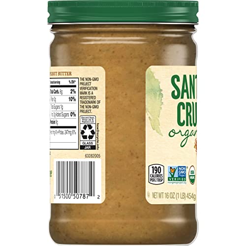 Santa Cruz, Organic Crunchy Dark Roasted Peanut Butter, 16 Oz(Case of 12) thumbnail