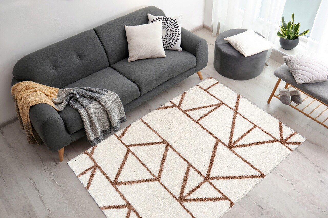 Covor, Puffy 7751, 160x230 Cm, Poliester, Bej/Maro