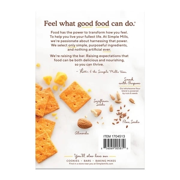Simple Mills Almond Flour Farmhouse Cheddar Crackers  10 Ounce (2 Count) thumbnail