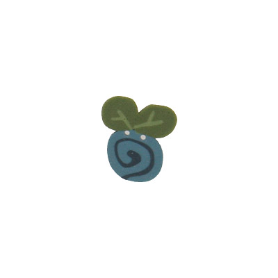 2312.s - Small Ocean Blue Swirly Bud Button, 18mm