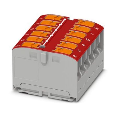 Phoenix Contact Distribution Block, 12 Way, 450 V, 24A, Red