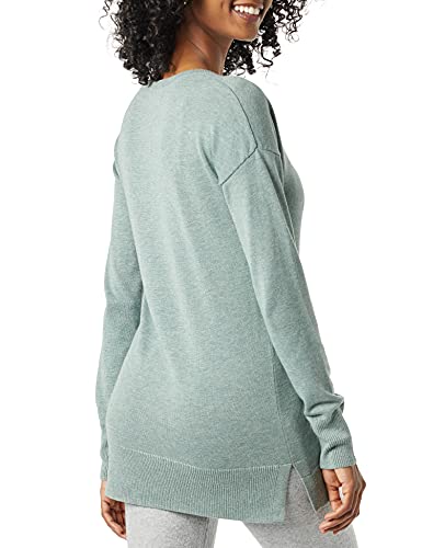 Amazon Essentials Women's Lightweight Long-Sleeve V-Neck Tunic Sweater (Available in Plus Size), Sage Green Heather, X-Large thumbnail