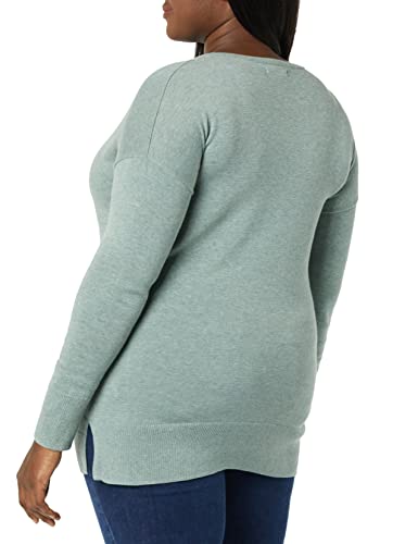 Amazon Essentials Women's Lightweight Long-Sleeve V-Neck Tunic Sweater (Available in Plus Size), Sage Green Heather, X-Large thumbnail