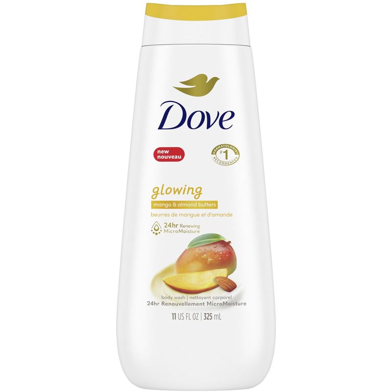 Dove Glowing Body Wash for Renewed, Healthy-looking Skin Mango & Almond Butters Gentle Body Cleanser Nourishes the Skin 325.0 ML