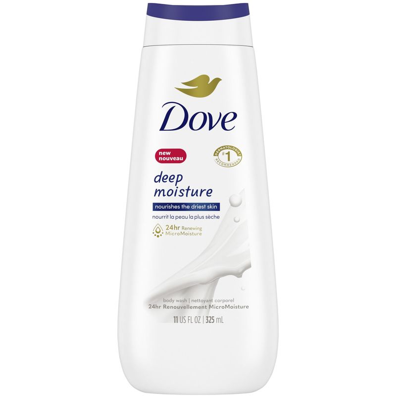 Dove Body Wash Deep Moisture for 24hr Lotion-Soft Skin Moisturizing Skin Cleanser with No Sulfates No Parabens 325 Ml 325 Ml