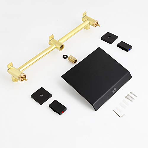 POP Sanitaryware Wall Mounted Waterfall Tub Faucet, 2-Handle Bathtub Faucet Tub Spout W/ High Flow Rate in Black, Size 6.3 W in | Wayfair 9201-3 B thumbnail