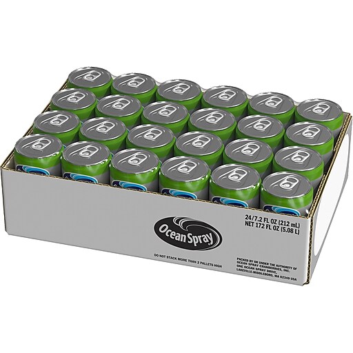 Ocean Spray 100% Apple Juice, No Sugar Added, 7.2 Fl. Oz, 24 Cans/Carton (2218) | Quill