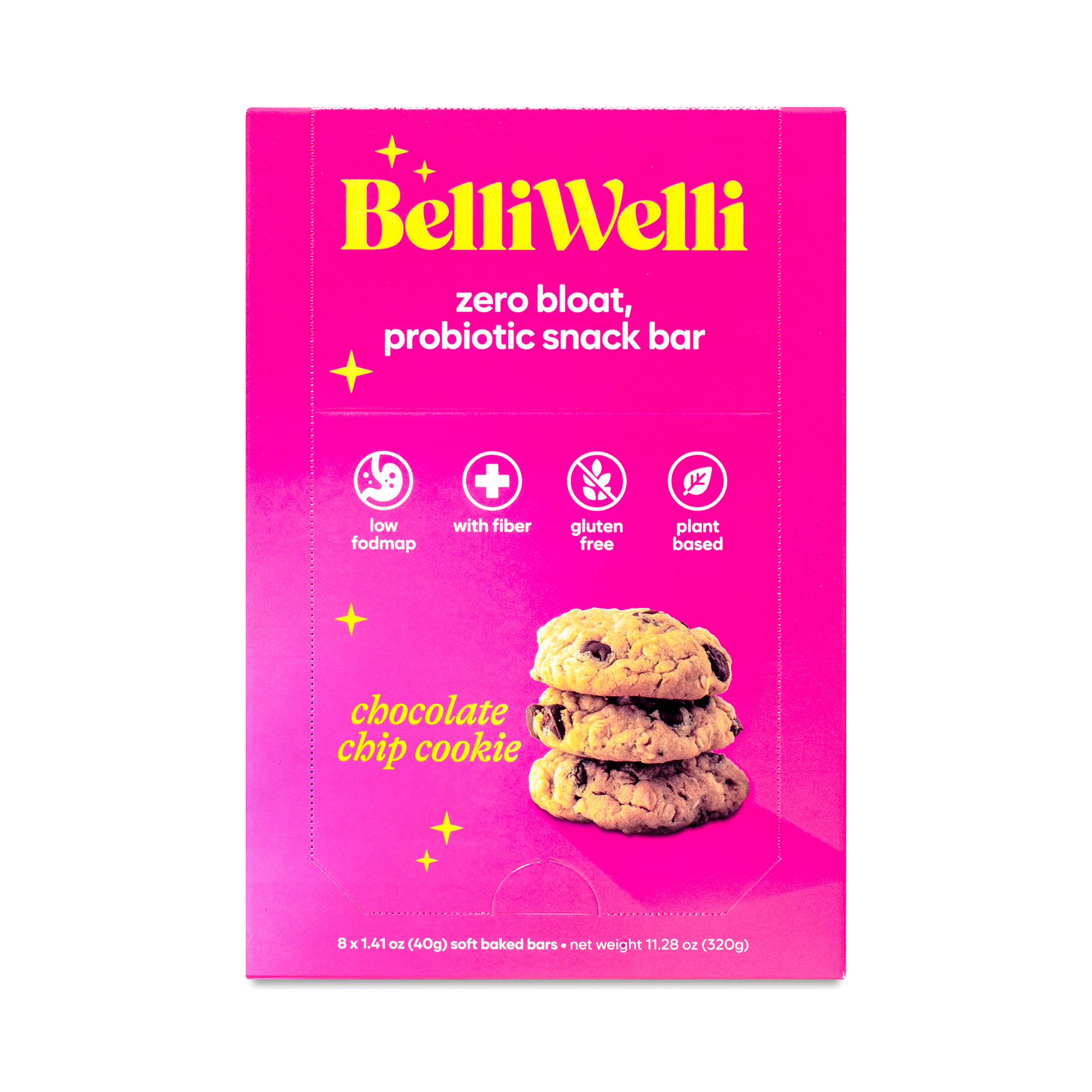 Belli Welli Zero Bloat Probiotic Snack Bar Chocolate Chip Cookie