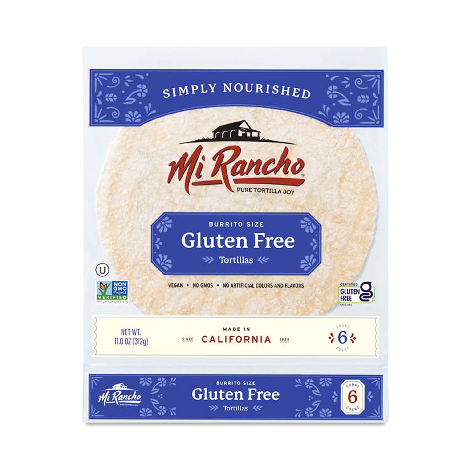 Mi Rancho Burrito Size Gluten Free Tortillas