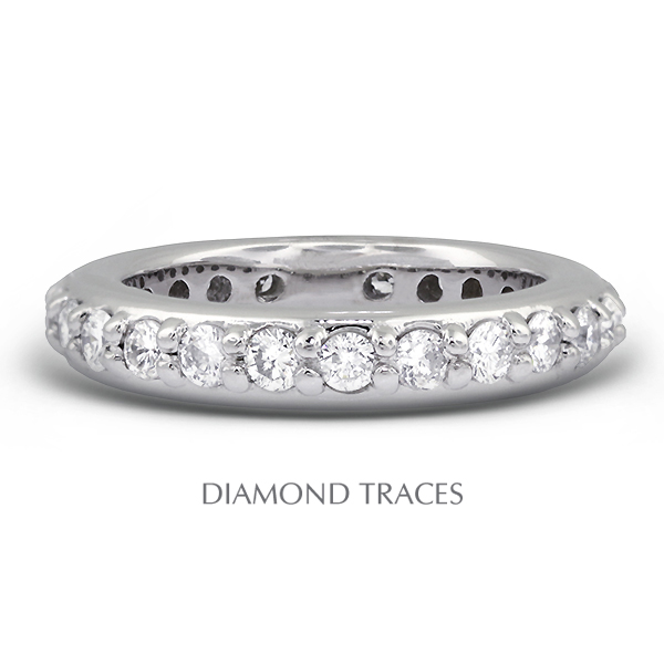 UD-EWB450-9797 18K White Gold Pave Setting 1.26 Carat Total Natural Diamonds Classic Eternity Ring