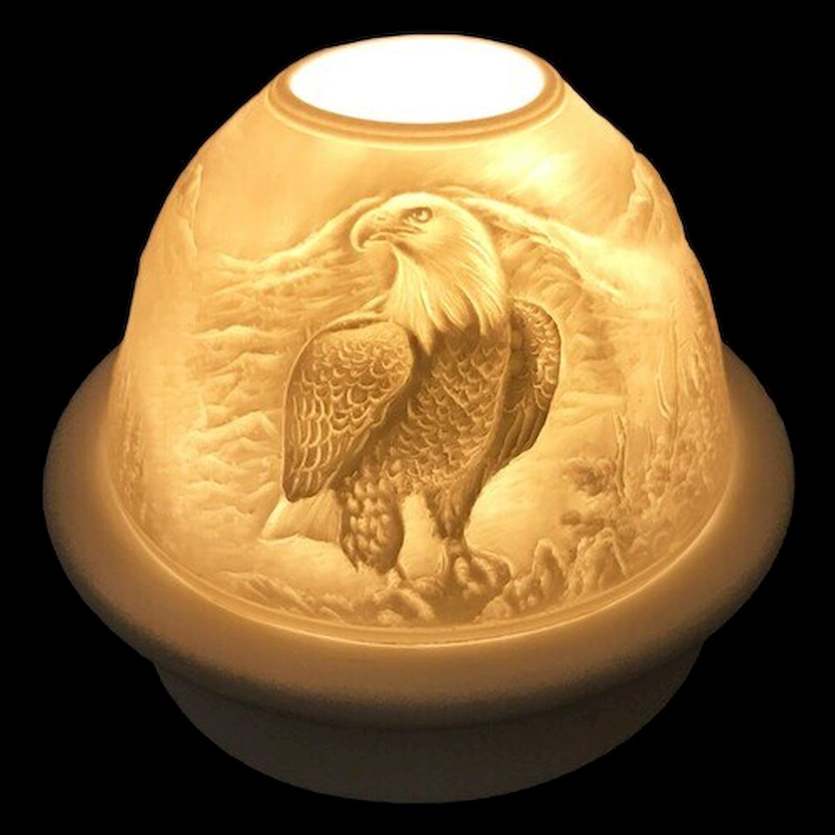 HO-CDL-15069 American Eagle Tea Light Dome Candle Holder