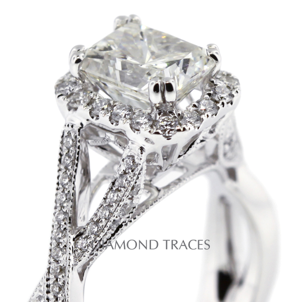 D-L2756-2-KR6477_XD100-6755 1.80 Carat Total Natural Diamonds 18K White Gold 4-Prong Setting Split Twist Shank Engagement Ring