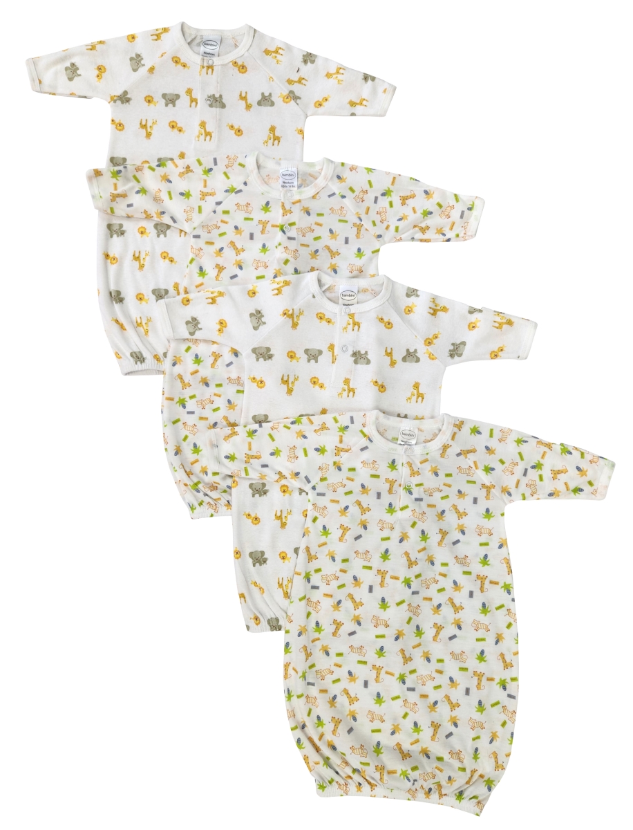 NC-0765 Unisex Newborn Baby 4 Piece Gown Set, White
