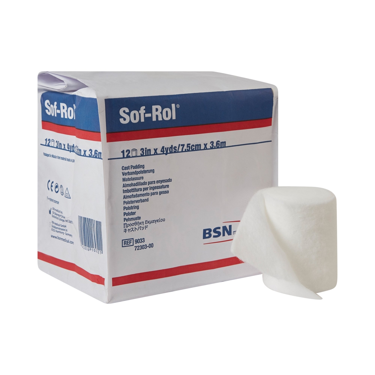 BSN Medical 4890-CS 3 in. X 4 Yard White Rayon Cast Padding - Pack of 72