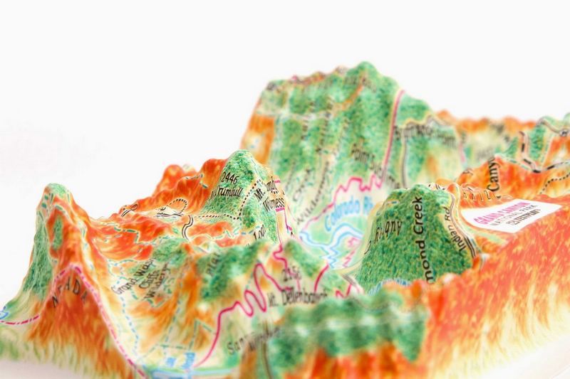 3252 Grand Canyon Raised Relief Map, Rubberized Foam Backing - Souvenir Size