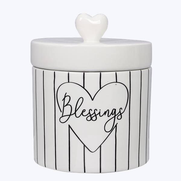 Youngs 21320 Ceramic Baby & Love Blessing Jar with Cards - 4 Piece