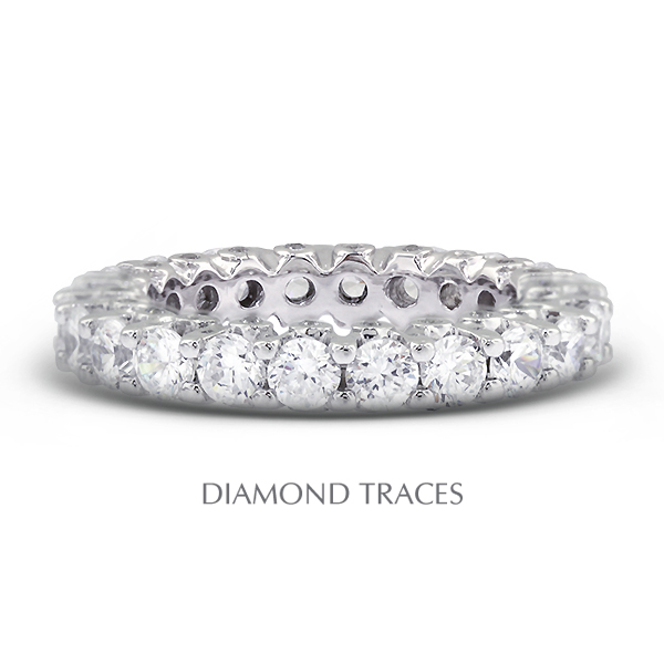 UD-EWB460-5499 14K White Gold Prong & Bezel Setting- 4.21 Carat Total Natural Diamonds Modern Eternity Ring