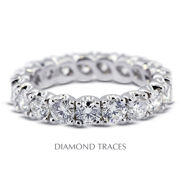 UD-EWB299-2564 18K White Gold 4-Prong Setting 1.11 Carat Total Natural Diamonds Classic Eternity Ring