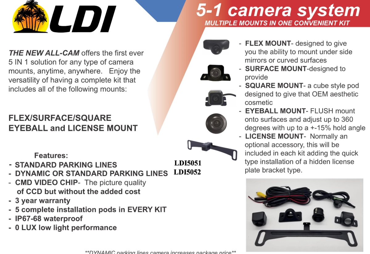 6222 7 in. RCD Mirror with 1080P HD & Rear Camera Display with 3 Inputs