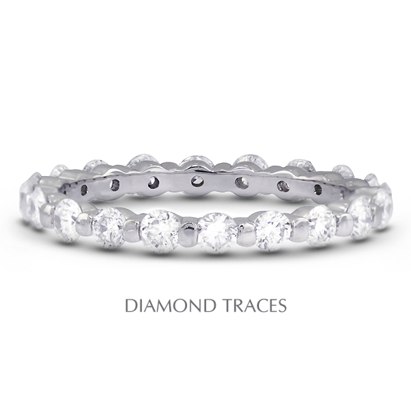UD-EWB102-2564 18K White Gold Bar Setting 1.71 Carat Total Natural Diamonds Classic Eternity Ring
