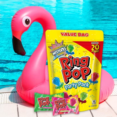 Ring Pop Bulk Candy Lollipop Variety Party Pack -20 Count Lollipops W/ Assorted Flavors - Fun Candy for Birthdays, Party Favors, Pool Parties, 4th of thumbnail