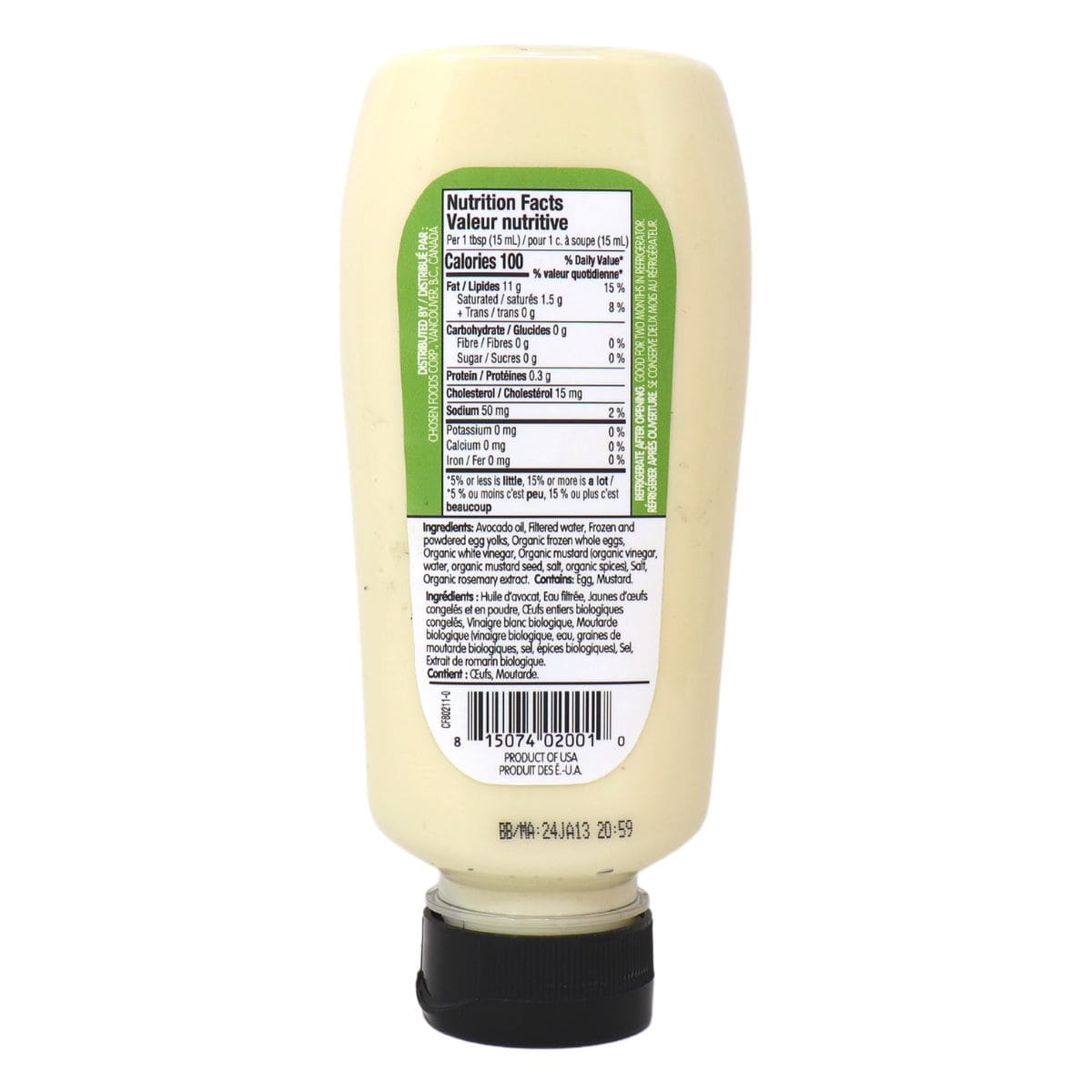 Chosen Foods, Classic Avocado Oil Mayo Squeeze, 11.25 Oz thumbnail