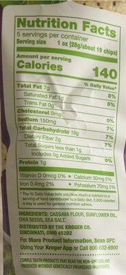 Simple Truth Grain Free Tortilla Chips Sea Salt 5 Oz thumbnail