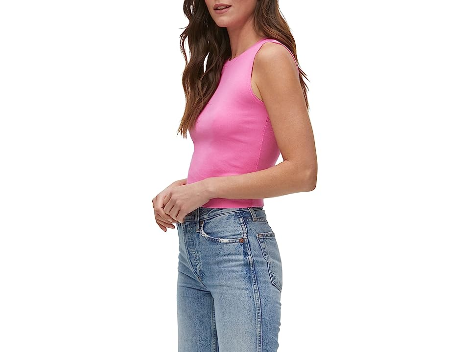 Michael Stars Delta Cropped Crew Neck Tank (Azalea) Women's Clothing thumbnail