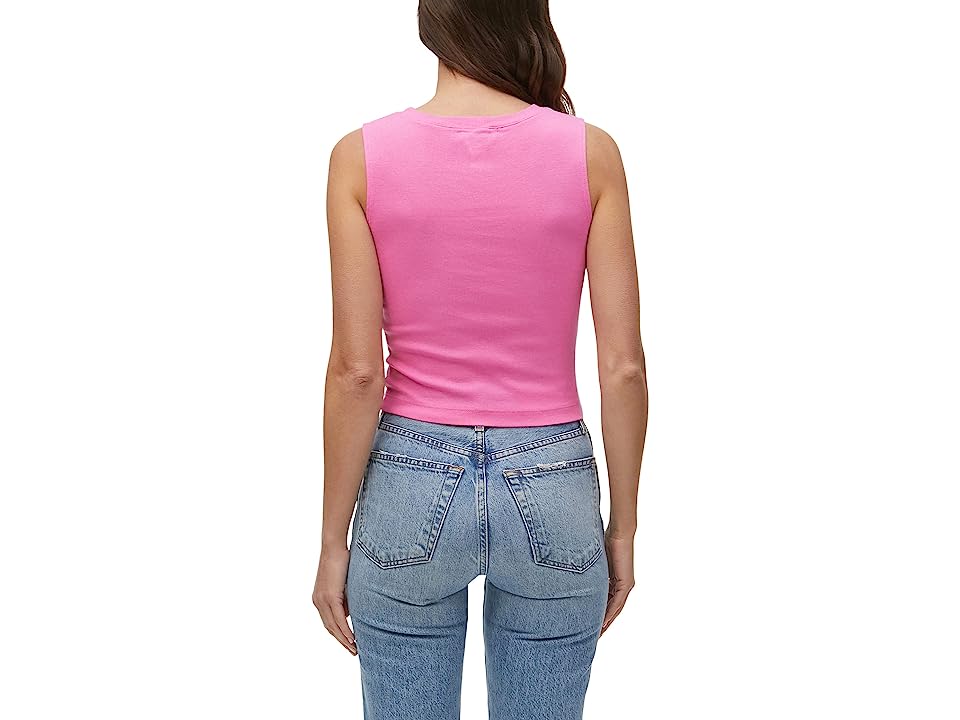 Michael Stars Delta Cropped Crew Neck Tank (Azalea) Women's Clothing thumbnail