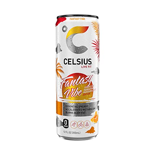CELSIUS Sparkling Fantasy Vibe, Functional Essential Energy Drink, 12 Fl Oz (Pack of 24) thumbnail