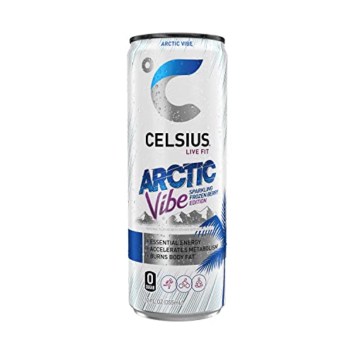 CELSIUS Sparkling Arctic Vibe, Functional Essential Energy Drink, 12 Fl Oz (Pack of 24) thumbnail