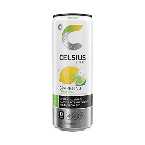 CELSIUS Sparkling Lemon Lime, Functional Essential Energy Drink, 12 Fl Oz (Pack of 24) thumbnail