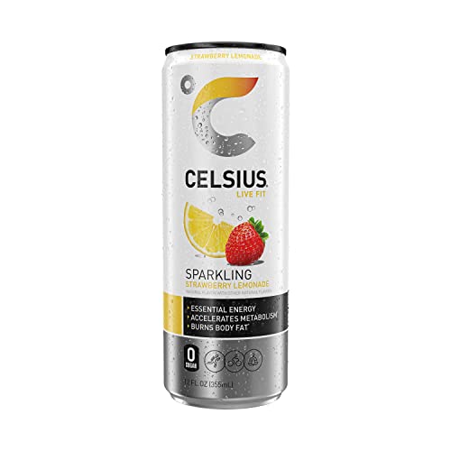 CELSIUS Sparkling Strawberry Lemonade, Functional Essential Energy Drink, 12 Fl Oz (Pack of 24) thumbnail
