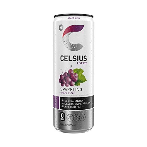 CELSIUS Sparkling Grape Rush, Functional Essential Energy Drink, 12 Fl Oz (Pack of 24) thumbnail