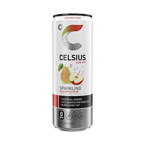 CELSIUS Sparkling Fuji Apple Pear  Functional Essential Energy Drink  12 Fl Oz (Pack of 24) thumbnail