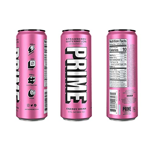 Prime Energy Drink Cans 5 Flavor Variety Pack - 200mg Caffeine, Zero Sugar, 300mg Electrolytes, Vegan - 12 Fl Oz Cans - 5 Cans thumbnail
