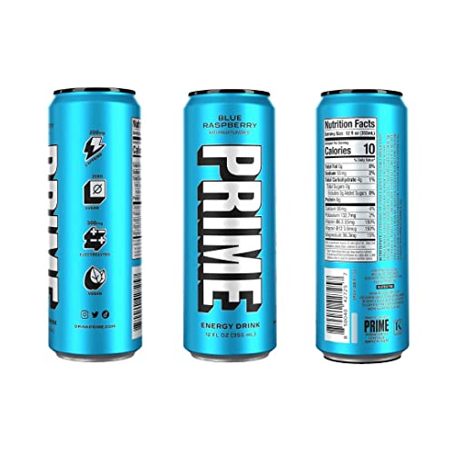 Prime Energy Drink Cans 5 Flavor Variety Pack - 200mg Caffeine, Zero Sugar, 300mg Electrolytes, Vegan - 12 Fl Oz Cans - 5 Cans thumbnail
