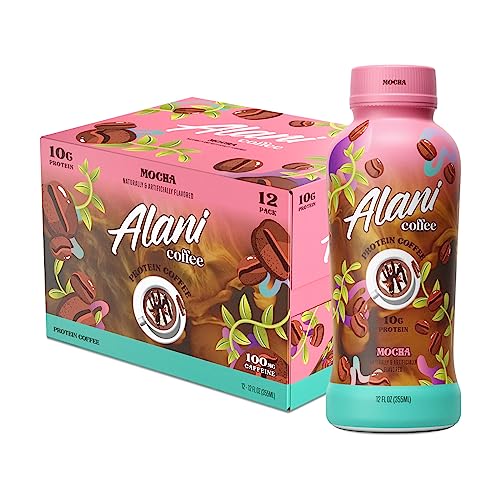 Alani Nu Protein Coffee, 100mg Caffeine, 10g Protein, Naturally Flavored, MOCHA, Only 90 Calories per 12 Fl Oz Bottle (Pack of 12)