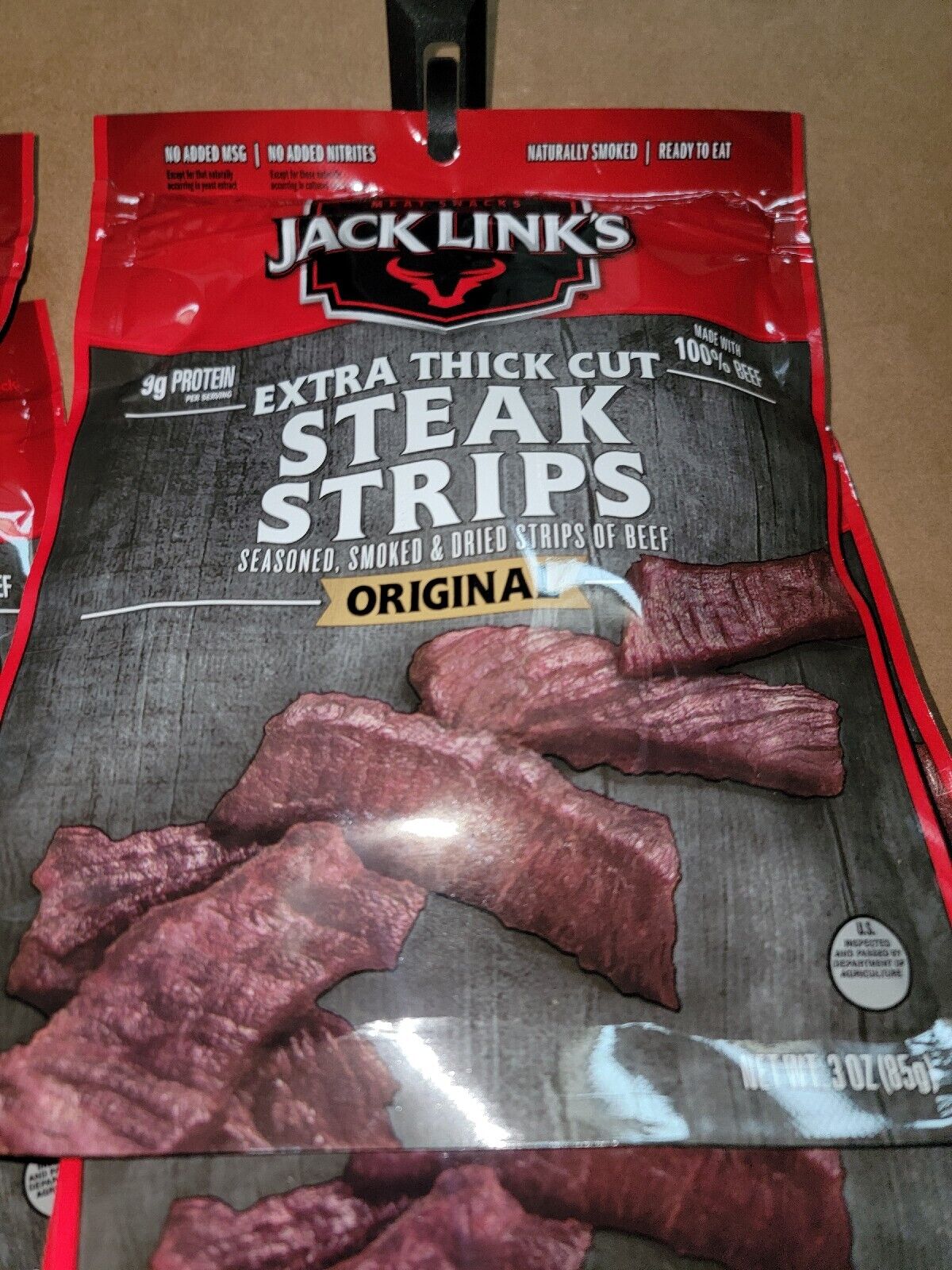 Jack Link S Extra Thick Cut Steak Strips  Original Flavor  High-Protein Snack  3 Oz Bag thumbnail