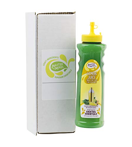 Master of Mixes Cocktail Essentials Single Pressed Lemon Juice  375 ML Bottle (12.7 Fl Oz)  Individually Boxed