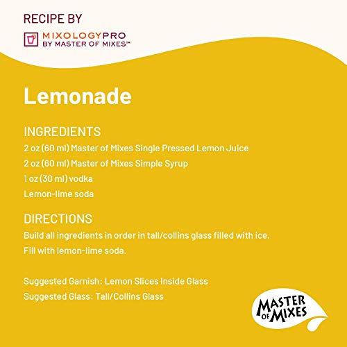 Master of Mixes Cocktail Essentials Single Pressed Lemon Juice  375 ML Bottle (12.7 Fl Oz)  Individually Boxed thumbnail