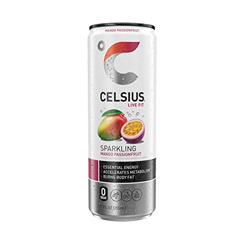 CELSIUS Sparkling Mango Passionfruit, Functional Essential Energy Drink, 12 Fl Oz (Pack of 24) thumbnail