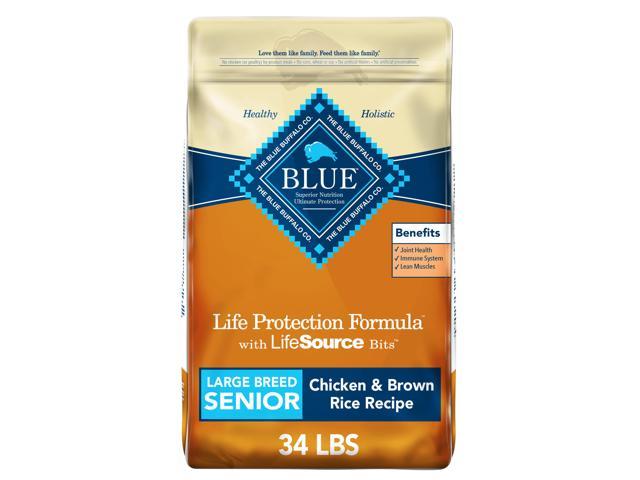 Blue Buffalo Life Protection Formula Chicken and Brown Rice Large Breed Dry Dog Food for Senior Dogs, Whole Grain, 34 Lb. Bag